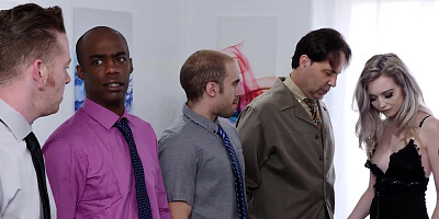 Gangbang and DP for petite blonde Lexi Lore