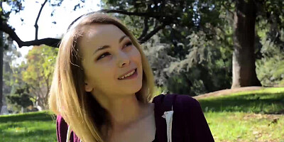 Slender beauty Angel Smalls has a nice day with her man