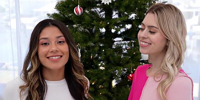 Two Christmas sluts are going to pleasure Santa big time