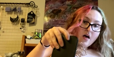 Creaming on my hairbrush for Daddy