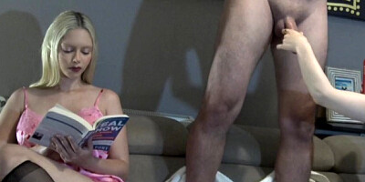 Ignoring Handjobs - bored action