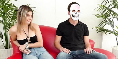 Amazing sex between teen hottie Ruby Vergara and 3 very eager dudes