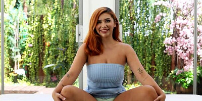 Redhead chick Cherry is enjoying jumping on this massive dick