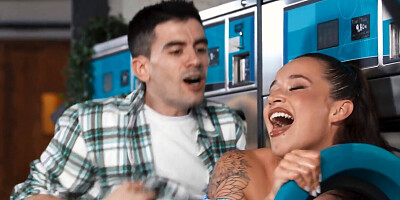 Undercover banging in the laundromat for a horny couple