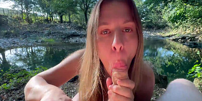 Rough Sex - A Beauty With Big Tits Is Masturbating On The River When She Notices A Man Spying On Her And Decides To Let Him Fuck Her In All The Holes 12 Min