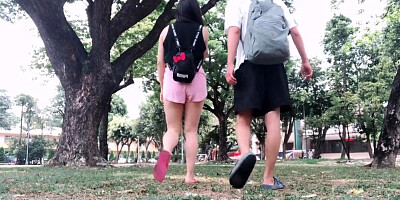 Asian School Girl Goes Wild Camping with Seniors