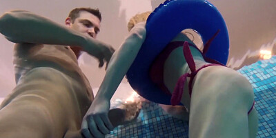 Sex in the pool with petite blonde Bianka Brill