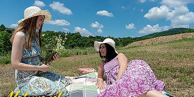 Skinny MILF Eve Black & Horny Teen Amanda Clarke Are Having a Picnic Sexdate On a Sunny Day