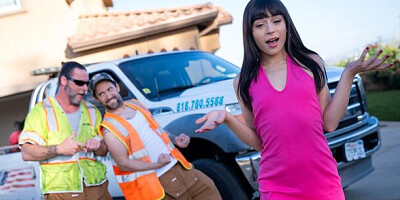 Come-hither Tommy Pistol and Jack Vegas at natural tits scene