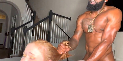 Pale redhead Jade Edwards taking on a massive black dong