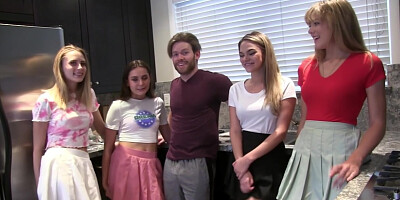 Aften Opal And Kyler Quinn - Four Girls Are In The Pool Sucking And Riding On One Lucky Cock