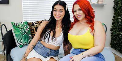 Harmonious Violet and Mandi's big tits sex