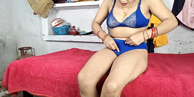 Beautiful sister-in-law in bra and panty leaves brother-in-law fiercely alone