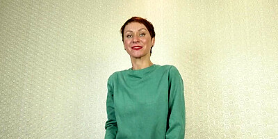 Short hair girl is going to tease her tight mature vag