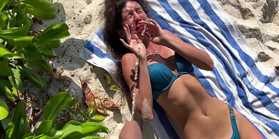 Katty West - Pissed On A Girl On A Public Beach - She Was Shocked! 10 Min
