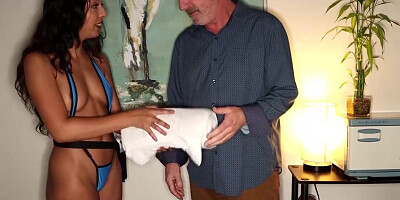 Small boobs babe having fun with a real hard dick