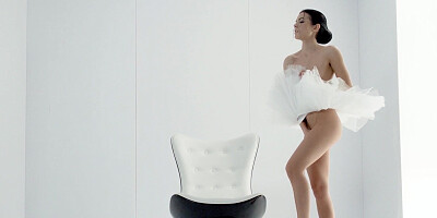 Petite beauty Sapphira enjoys her body solo