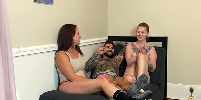 A Wet Blowjob From Both Girls For A Lucky Man - Alisha Adams