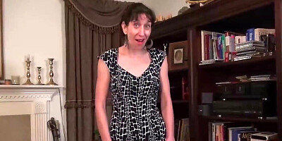 POV porn movie showing a horny wife putting on a strip show