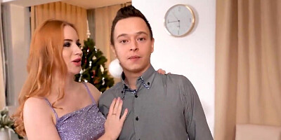 Cuckolding scene with a super horny redheaded bitch