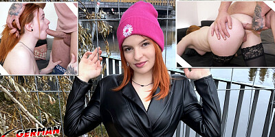 GERMAN SCOUT - First Anal Sex at Pickup Casting with Skinny Redhead Foxy Icegram