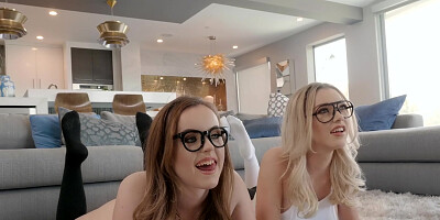 Cute gamers Anny and River agreed to have a threesome