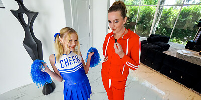 Cheerleader has a secret lesbian crush on her MILF coach