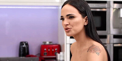 Cute brunette deepthroats and takes a huge dick in her holes