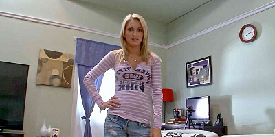 Skinny Blonde Girl talk to First Time POV Amateur Porn Sex by Big Dick Classmate Boy