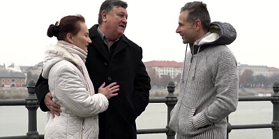 Dirty MILF and her husband come over for a sausage party