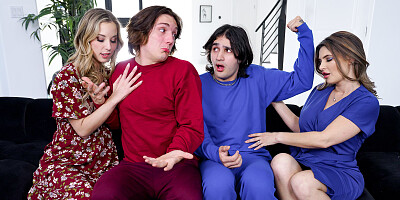 Horny MILFs Millie Morgan and Krystal Sparks swapped their stepsons