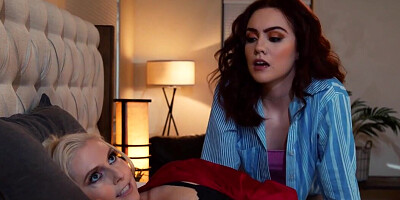 Naughty teen can't wait to lick her stepmom's pussy