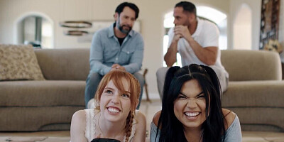 Madi Collins & Summer Col get banged in a hot foursome