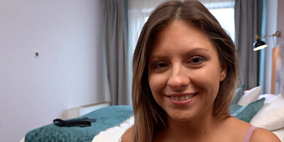 Cute teen blindfolded and fucked hard by a huge cock