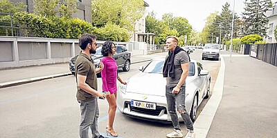 Banged A Hot Tourist Chick, While Her Boyfriend Was Knocking On The Door