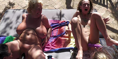 Outdoor 4 Milf Lesbian Fun In The Sun