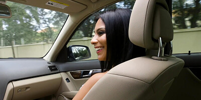 Blowjob in the car and sex with young Latina Monica Asis