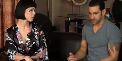 Model's first shift in a massage parlor ends in a hard sex