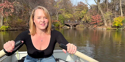 Rowing In My See-through Shirt In Public Then Masturbated Hard