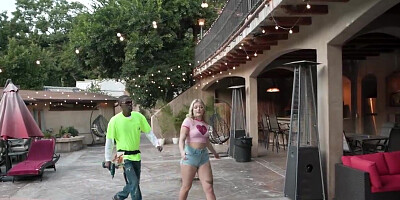 Dirty blonde teen can't wait to suck and fuck a BBC guy