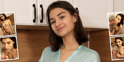 Sexy Petite Brunette Kaya Finch Railed Hard In The Kitchen - SuckMeVR