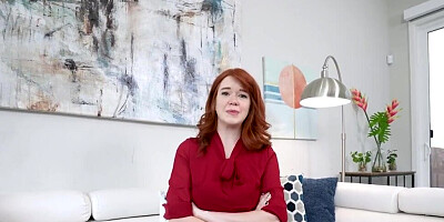 Cute redhead tutor suck and fucks her hung student POV