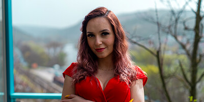 Busty redhead is having sex in hopes of staying in the house