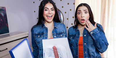 Delightful Angel Gostosa and Madison Wilde at double blowjob trailer