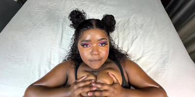 Busty Black Girl Gets Face Fucked By A White Boy Before He Fucks And Creampies Her