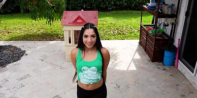 Cute brunette teen gets her twat banged by a horny stepdad