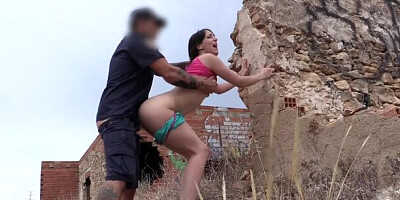 Outdoor action with wet Monty from Fakehub
