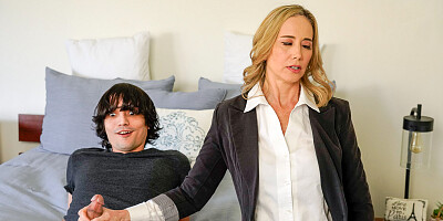 Lilly James sucks and rides young cock with her asshole