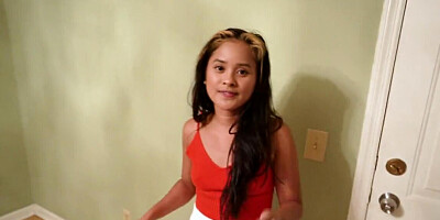 Slender Asian schoolgirl Violet Rae learns how to fuck