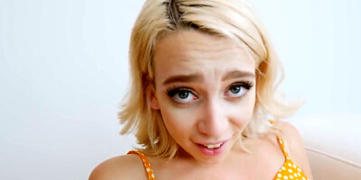 Hot blonde enjoys some fun with a horny stepbrother